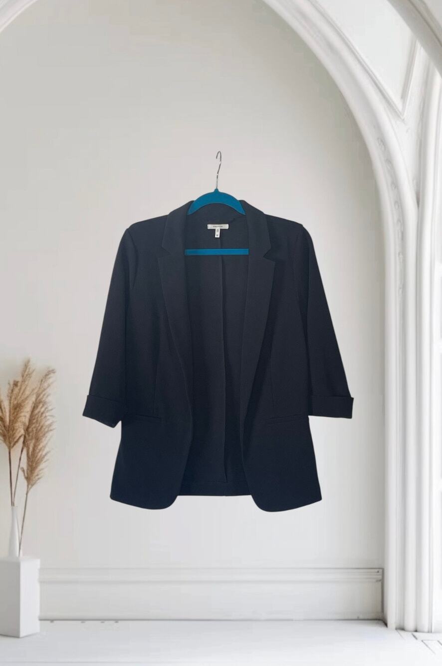 Women's Black Maurices Jacket Open Front Blazer Medium